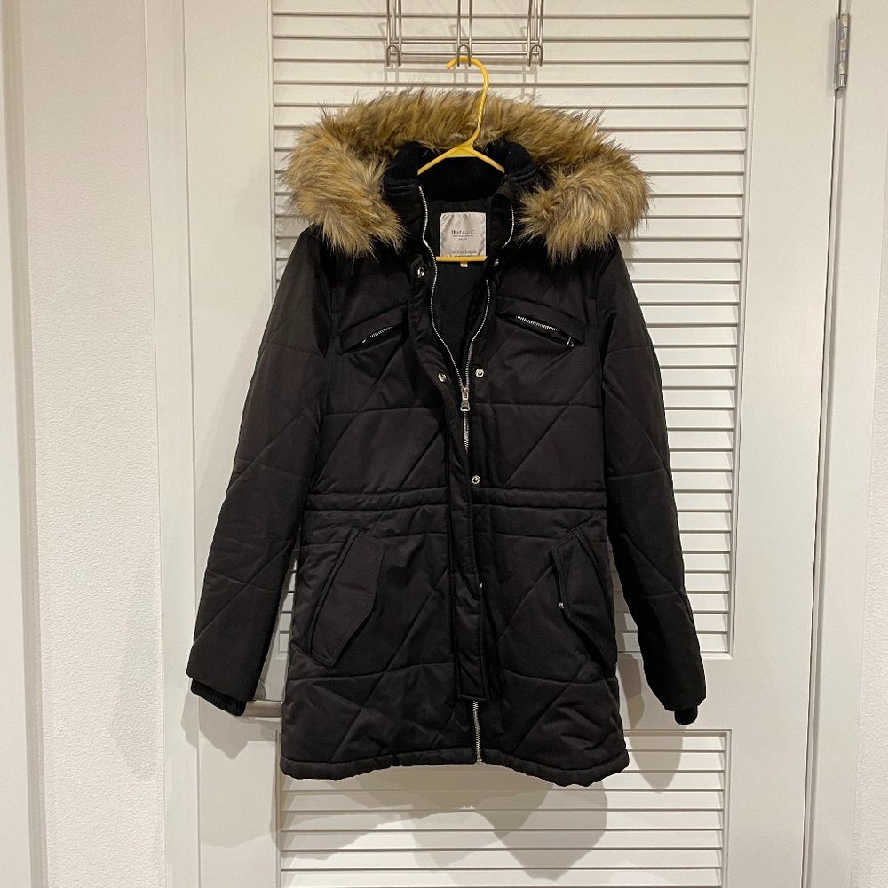 Zara Puffer Jacket with Fur Hoodie